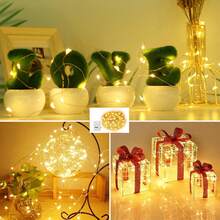 30/20/12/5/3/1 Pack & 3 Modes] Fairy Lights Battery Powered 7FT 20LED Twinkle Lights Battery Mini Lights Small LED String Lights Waterproof Silver Wire For Indoor Mason Jar DIY Wedding Christma Decor,Room Decor,Bedroom,Room Decoration,Fairy Lights, - Yellow - View 14