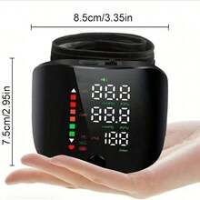 Rechargeable Wrist Blood Pressure Monitor, Automatic Intelligent Blood Pressure Measuring Instrument, Can Retain Measurement Data, Can Measure Blood Pressure Of 2 People, Rechargeable Blood Pressure Monitor - Black - View 3