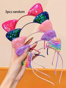 5 pièces Ensemble de serre-têtes à oreilles de chat pailletés brillants, comprenant des couleurs rose rêveuse, violet mystérieux, rouge énergique et arc-en-ciel vibrant. Artisanat exquis - Convient aux filles et aux femmes. Assortiment de couleurs aléatoires. Que ce soit pour des fêtes à thème, des conventions d'anime ou un style quotidien, les porter ajoutera instantanément une ambiance ludique et mignonne, vous faisant devenir le centre d'attention. Serre-tête - Multicolore - Voir 9