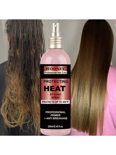 适用于头发的吹风造型产品，具有 450°F 热保护和毛躁控制功能，包含角蛋白顺滑吹风喷雾、丝滑精华和保护性热喷雾，可抵御高达 450°F 的高温，专业打底防断裂。