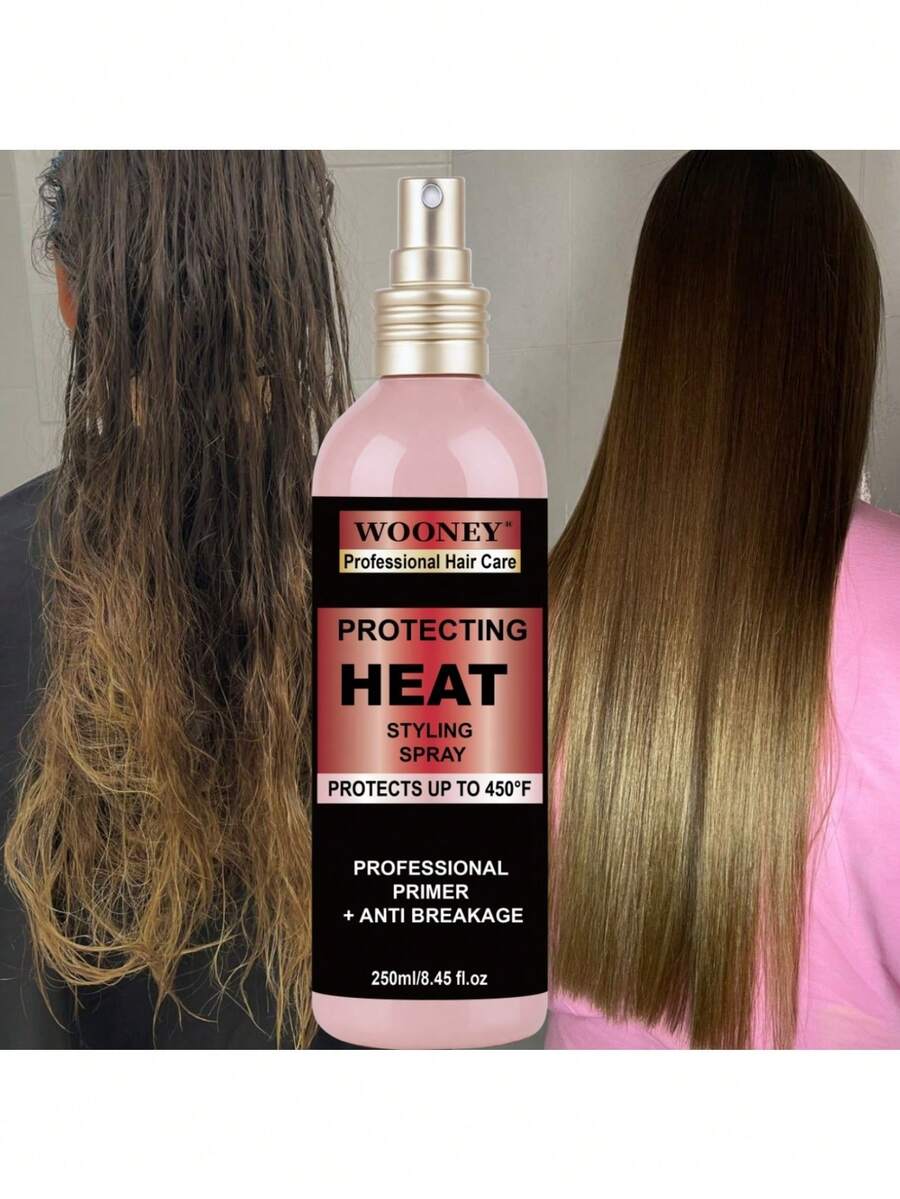 适用于头发的吹风造型产品，具有 450°F 热保护和毛躁控制功能，包含角蛋白顺滑吹风喷雾、丝滑精华和保护性热喷雾，可抵御高达 450°F 的高温，专业打底防断裂。