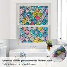 1 Roll Of 3D Stained Glass Window Film,Anti-Prying Eyes One Way Privacy Window Film Total Privacy With, UV Blocking Cover For Home/Office/Hospital - & Shatterproof Window Film - Multicolor - View 6