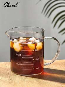 shoxil 1pc High Borosilicate Glass Coffee Cup Measuring Cup Glass With Handle Graduated Cup Coffee Milk Juice Measuring Cup Transparent Glass - Coffee Measuring Cup - View 3