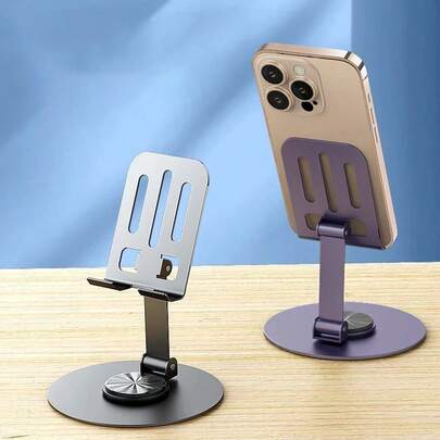 360° 可旋转全铝可调节手机支架 - 通用、便携、符合人体工程学设计，观看舒适 - 非常适合办公室工作、看电视剧、在线课程、看电视和在 IOS 和 Android 设备上直播，兼容 、Android 手机、生日礼物、家人、朋友手机支架、手机配件