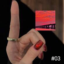 10ml 1pc Sunrise Cat Eye Nail Gel, Whitening Nail Art Set, New Autumn/Winter Popular Red Series, Silk Glass Bead, Chasing Light Magnetic Cat Eye Nail Polish Gel, Red Nails, Gold Nails, Christmas Nails, Salon Exclusive, French Manicure - 彩色 - 查看 7