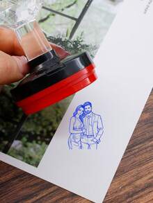 LICVIC Customized Stamp, Wedding Stamp, Customized Photo Stamp, Customizable Photo Wedding Gift, Personalized Stamp, Birthday Gift, Anniversary Gift, Valentine's Day Gift, 3 Ink Color Options, Bride & Groom, Fashionable, Exquisite, Party, Couples, Reusable, Envelopes, Backpacks, Invitations, Home - Style a - View 5