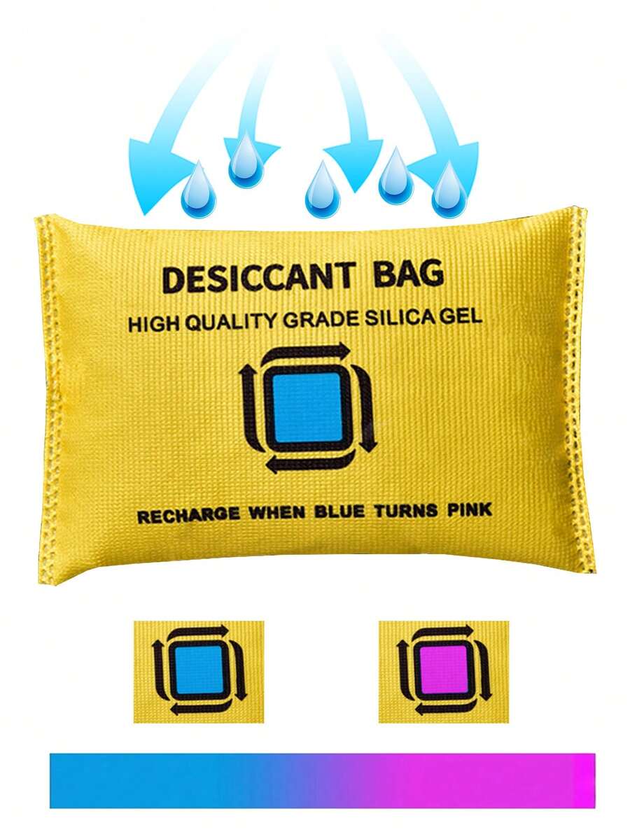 Reusable Color-Changing Dehumidifier Bag, Car Dehumidification Bag - Perfect For Vehicle Interiors Or Home Use, Absorbs Moisture, Prevents Dampness, Humidity, And Condensation, Ideal For Cars, Homes, Wardrobes, Kitchens, Bathrooms, Cabinets, And Offices, Reusable, With Visual Color Indicator For Easy Monitoring.