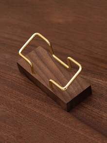 1 个卡片存储名片夹，简易桌面架子山毛榉木卡片展示架胡桃木金属木制卡片夹，家庭办公用品，节日圣诞卡片展示架 - 彩色 - 查看 13