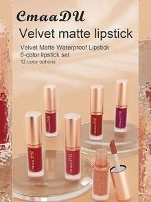 啞光唇膏3入組天鵝絨唇彩易於塗抹 - 彩色 - 查看 9