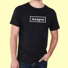 Funny Lasagne Unisex T-Shirt Or Hoodie - Band Merch Top For Live 2025 Music Concert - Gift For Indie Dad, Husband, Mum, Wife - T Shirt Unisex Casual Round Neck 100 Cotton Lightweight Breathable For Everyday Wear - Black - View 2