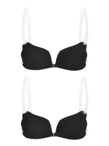 1/2-Pack Invisible Wedding Bra, Deep V Push-Up Transparent Shoulder Strap Backless Design, Strong Adhesive Breathable Holes, Ultra-Thin Seamless Silicone Material, Suitable For Bridal Wedding Dresses, Party Dresses, Backless Dresses, Off-Shoulder Dresses, Strapless Dresses, Prom Dresses, Evening Dresses, Etc. Comfortable And Skin-Friendly, Reusable, Invisible Lifting Without Leaving Any Marks, Seamless Edge Design, Lightweight And Breathable, Suitable For Everyday Wear, And Also Suitable For Special Occasions Such As Weddings, Bridal Parties, Balls, Banquets, Holiday Essentials, And Travel Essentials. Strong Adhesion Ensures It Stays In Place All Day, Lifts And Enhances The Bust Line, And Seamlessly Fits Wedding Dresses, Backless Tops, And Off-The-Shoulder Dresses. - Nhiều màu - Xem 21