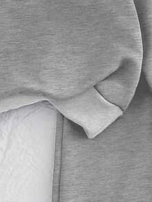 Chatreadl 2pcs Girls Unicorn Embroidery Solid Color Sweatshirt And Pants Set, Minimalist Design, Comfortable For Spring, Autumn And Winter - Light Grey - View 5