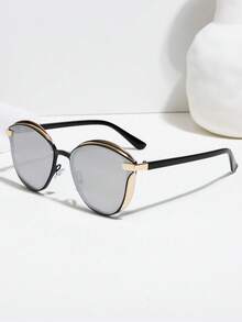 1 pereche de ochelari de soare casual la modă, rame retro Cat Eye supradimensionate, potrivite pentru purtare zilnică, condus, camping - Multicolor - Vizualizare 14