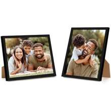 Americanflat - Marco de fotos de 6 x 6 pulgadas en color negro – Marco de fotos con borde fino con vidrio resistente a roturas, accesorios para colgar y caballete, marco de fotos cuadrado para pared y mesa(Negro 7x8) - Multicolor - Ver 4