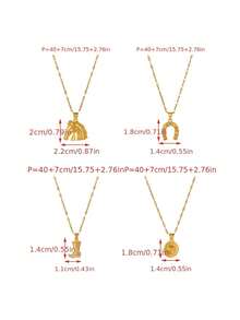 1pc Western Cowboy-Style Creative Fashion Elegant Exquisite Gorgeous Titanium Steel Horse Head Cowboy Hat Boots Horseshoe Necklace Women's Couple Jewelry Gift, Suitable For Valentine's Day, Daily Dates, Parties, Holidays, Gifting, And Vacation Wear