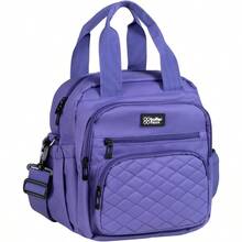 Lonchera Termica para Mujer y Hombre - Bolsa de Almuerzo Gran Capacidad - Loncheras para Adultos con Asas y Correa - Multiples Compartimentos - Uso tipo Bolso o Mochila - Morada - Rosa - Ver 1