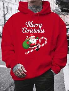Sudadera con capucha con cordón y estampado de letras para hombre, para otoño - Gris - Ver 8