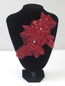 1件/包，14种颜色可选，新款串珠刺绣多色管珠、水晶亮片、水钻刺绣贴花，适用于DIY服装、婚纱配饰，长度：22厘米/8.66英寸，宽度：13厘米/5.5英寸 - 彩色 - 查看 12