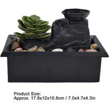 Adorno de fuente,.0 x 4.x 4.3 pulgadas, cascada suculenta, decoración del hogar, fuente de mesa con luz LED, fuente de agua de escritorio con de alimentación USB para decoración - 1 - Ver 6