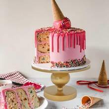 Set Of Cake Stands Metal Dessert Display Holder Round Tier Cupcake Stand Serving Tray Platter Cake Pedestal Stand For Party Weddings Birthday Showers Anniversary - 金色 - 查看 6