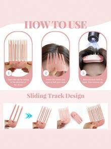 Fluffy Hair Clip, Create Voluminous Bangs, Easily Achieve High Root Volume And Effortless Messy Hairstyle, Painless Root Lift, Natural Voluminous And Casual Look - Multicolor - View 5