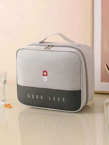 1pc Portable Travel First Aid Bag, Oxford Cloth Material, Emergency And Medicine Storage Pouch, Integrated Outdoor First Aid Tool Kit - Essential Survival Gear For Camping, Hiking And Home Emergency, Accessories Not Included, Outdoor Emergency Mobile Medicine Storage Bag, Suitable For Summer Travel, Camping And Gatherings