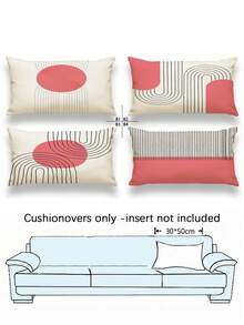 4pcs Modern Minimalist Line Style Pillow Covers, Bohemian Line Throw Pillow Cases, Zippered, Washable, Home Decor, Sofa Decorative Cushion Covers, Suitable For Bedroom, Living Room, Sofa, Car, Chair Lumbar Pillow, Outdoor Patio Camping Mat Covers, No Pillow Insert