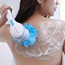 Multi-Functional Waterproof Electric Shower Brush, Shower Massage Device, Fully Automatic Charging, Making Showering More Convenient And Comfortable. Combines Cleaning, Massage, And Exfoliation Functions; Back Massage Mud For Full-Body Shower. Fully Automatic Waterproof Lazy Back Brush. - White - View 13