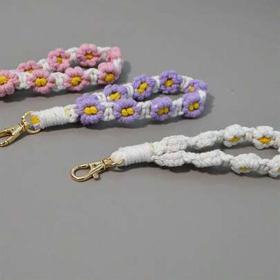 1pc Phone Chain,Phone Charm,Phone Lanyard Cute Colorful Flower Daisy Chrysanthemum Phone Charm Keychain For Smartphone Shoulder Bag Phone Accessories