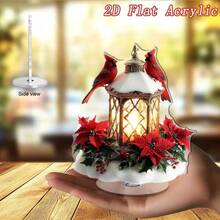 18.01厘米 x 17.07厘米 精致亚克力圣诞雪景汽车装饰画 - 适用于卧室、客厅等场所 - 室内/室外节日艺术品，理想的圣诞礼物 - 彩色 - 查看 8