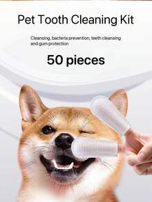 50pcs Pet Ear Cleaning Finger Sleeves, Suitable For Cats, Dogs And Other Pets, Portable And Easy To Clean, Keeps Pets Clean