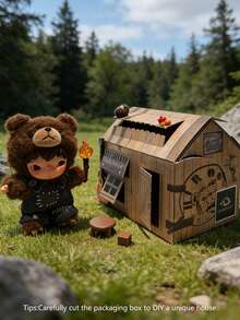 POP MART Hirono Living Wild “为幸福而战” 泰迪熊毛绒玩具，可爱收藏品，家居装饰礼品，圣诞装饰品 - 棕色 - 查看 9