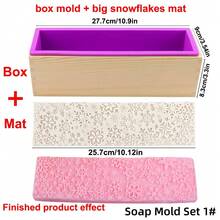 Artistic Silicone Soap Mold Set With Wooden Box & Floral Flower Embossing Mat, Flexible Rectangle, Sea Shell & Starfish Silicone Mold DIY Crafting For Soap And Resin, 42oz Capacity - Multicolor - View 14