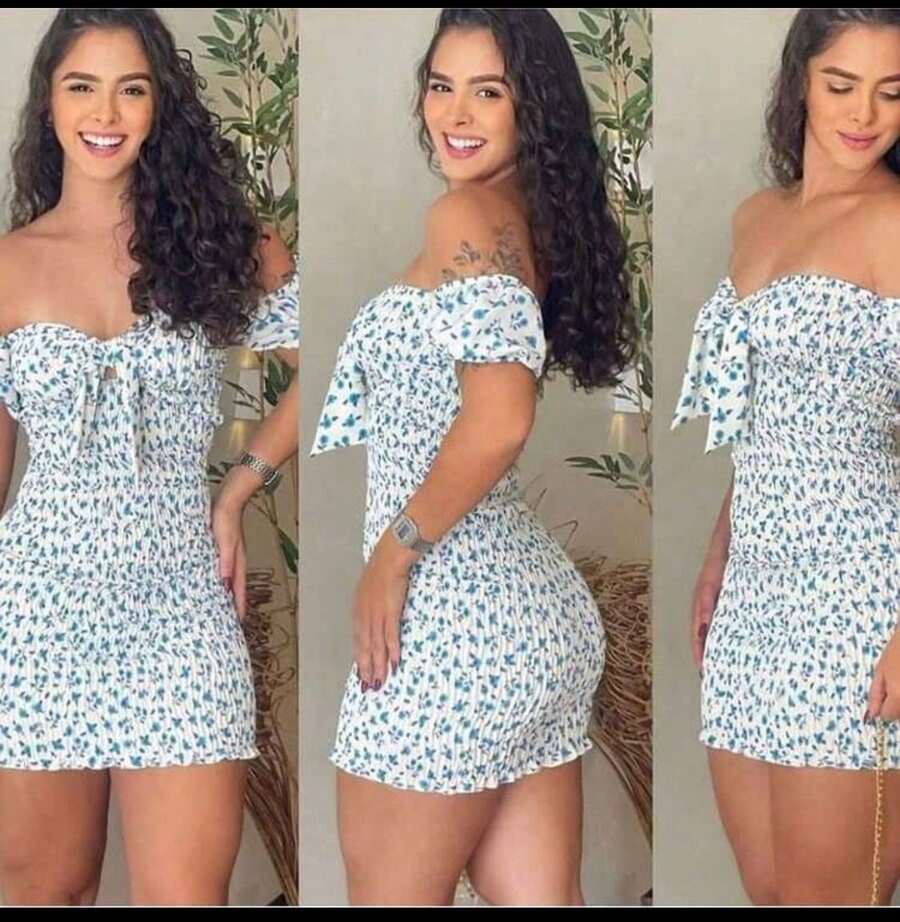 Vestido Sabrina Elegante MODA VERAO VERAO - Branco - Visão 1