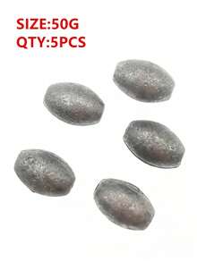 5pcs Fishing Sinkers Hollow Olive Shaped Small Lead Sinkers, Fishing Tackle Accessories