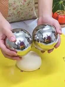 不锈钢饺子擀面杖，米色擀面杖，新型家用压力擀面工具，多功能球