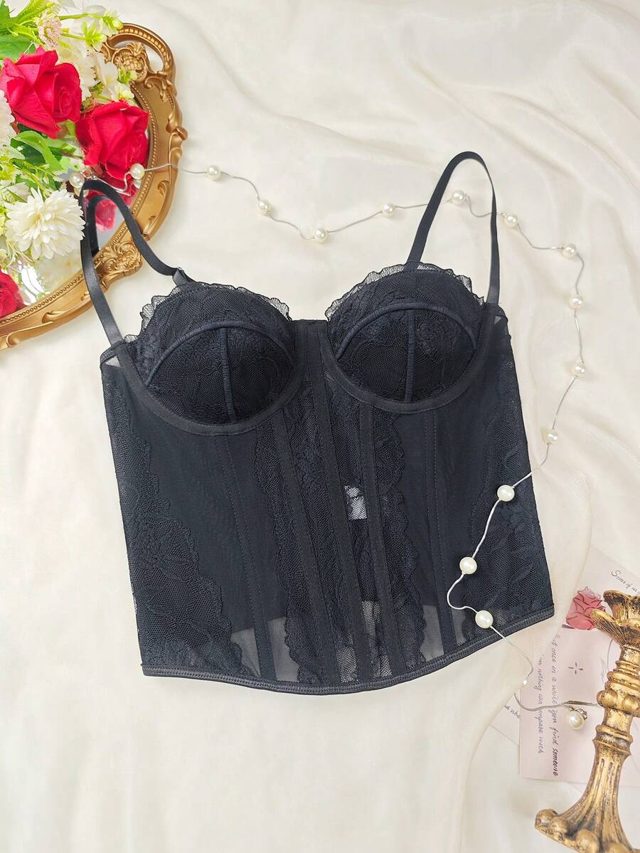 Sexy Lace Mesh Backless Bodysuit For Women, Strapless Summer Shapewear