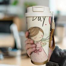 1PC530ml, Eight Different Styles Of Insulated Cups. Full Of Modernity, Personalization, And Cuteness. There Are Girls In Purple Dresses, Purple Butterflies, Flying Contours, Cats, Rabbits, Dogs, Cat People, And Pink Cloth Patterns. Many Different Styles, Suitable For Holidays And Personalization. Suitable For Outdoor Sports Carrying, Camping, Walking, Playing Ball, As Well As Home And Office Use. - Multicolor - View 14