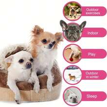 冬季狗狗衬衫 | 狗狗睡衣，四脚连体服，狗狗家居服，针织涤纶面料，适合中小型犬，可机洗，舒适的狗狗睡衣（适合中小型犬） - 柔软保暖的恢复服，弹性贴身设计，适合贵宾犬、比熊犬、法国斗牛犬、吉娃娃等犬种