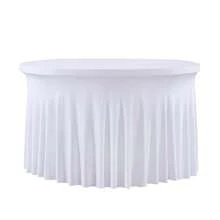 2pcs 48in/60in/72in Round Stretch Tablecloth, Wrinkle-Resistant Banquet Event Wedding Party Hotel Restaurant Dining Table Cover - Multicolor - View 12