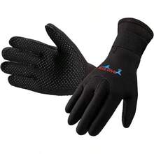 3MM Neoprene Gloves Winter Swimming Scratch Resistant Warm Anti Slip Wear - Resistant Professional Surfing Fishing Gloves - M + negro - Ver 2