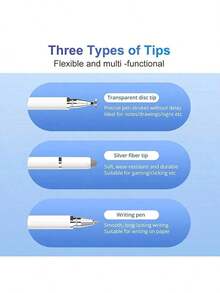 三合一触控笔，可磁性吸附的多功能电子触摸屏笔，兼容智能手机、平板电脑和 iPad，适合绘图、书写和触摸编辑。
