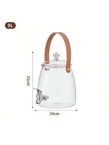 1个大容量带水龙头冰箱冷水瓶，水果茶冷水瓶，家用饮水桶，冰玻璃果汁壶（无隔板） - 彩色 - 查看 15