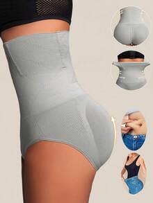 From Local Plus Size High-Waist StableAir Belly Control Panty With Balanced Midsection Flattening, Enhanced Hip-Line Form And Anti-Curl Secure Edges - 灰色 - 查看 9