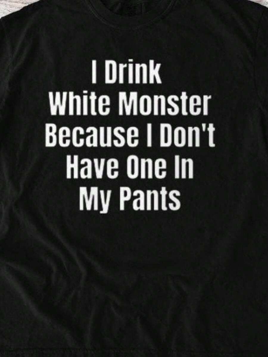 I Drink White Monster Because I Don't Have A Vintage Shirt, Misfit Shirt, Dank Meme Shirt, Weird Shirt, Funny Meme Shirt, Classic Fit, Soft And Comfortable, Perfect Gift, Collectible T-Shirt - màu đen - Xem 1