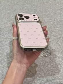 Pink Leather Bow Fashion Phone Cases Pink Leather Bow Ins Style Phone Case Compatible With Iphone 17 Pro Max, Compatible With Iphone 15, 17 Pro, Women's Creative Full Coverage Shockproof Protective Cover Compatible With Iphone 16 Pro, 17 Spring Gift Birthday Party - Pink - View 4