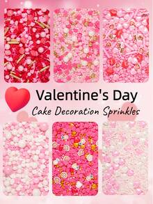 75g/2.6oz,Valentine's Day Edible Mix Sugar Sprinkles For Baking Cake Decoration Sprinkles,Macarons, Cupcakes, Waffles, Donuts, Lollipops Cupcake Biscuits Desserts Party Themed Parties Decoration - Multicolor - View 2