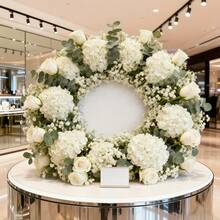 45PCS Artificial Flowers Bouquet, Rose Gypsophila Eucalyptus Leaves Bouquets, Silk Hydrangea Fake Plants Room Decor Centerpieces Valentine's Day Gifts, Birthday Party Decorations, Wedding Flower Baskets, Bride Holding Flowers, Home Furnishings, Dining Rooms, Bedrooms, Windowsills, Vases, Decorations, New Year Decorations, Outdoor Gardens, Start Of School Season - Multicolor - View 3