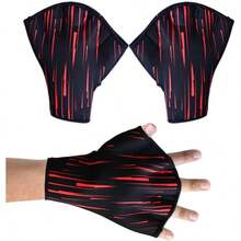 - Guantes de natacin acutica, guantes de neopreno para entrenamiento de natacin y aerbicos de agua, guantes de resistencia para hombres, mujeres y nios - Medio rojo - Ver 2