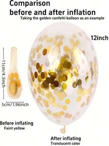 10pcs 12-Inch Transparent Sequin Latex Balloons With Foil Sequins, Semi-Transparent Party Decorative Balloons, Suitable For Wedding, Birthday Party Decoration, Outdoor Decoration, Holiday Party Supplies - Multicolor - View 4